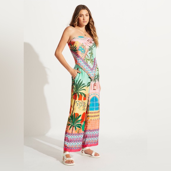 NWOT Seafolly Australia - On Vacation Silk Pant - Azure 🌴 - Picture 4 of 6